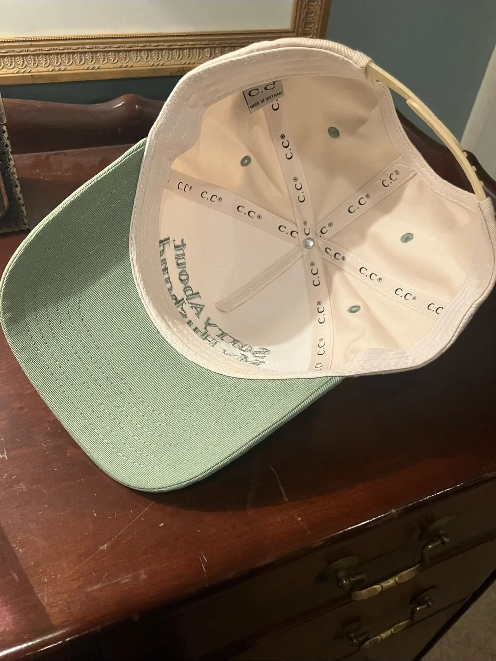 Sorry About My Husband Pink and Sage Baseball Cap